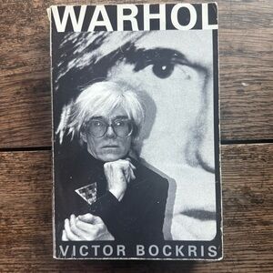 Warhol by Victor Bockris Black & White Cover Paperback Book 1997 w/ Photos